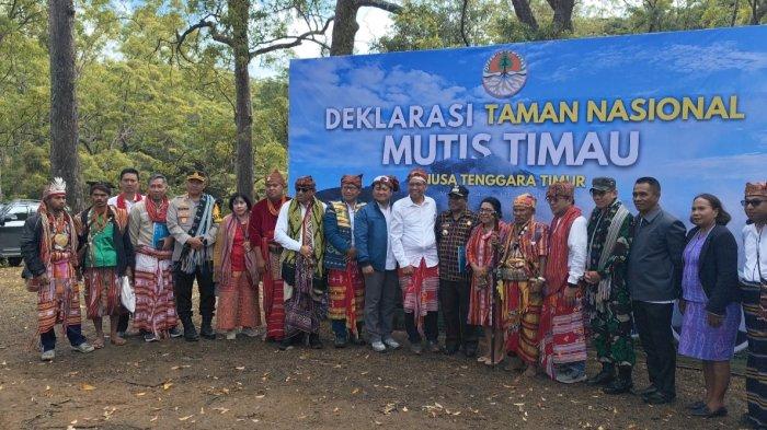 Acara deklarasi Taman Nasional Mutis Timau di Kecamatan Fatumnasi, Kabupaten Timor Tengah Selatan. Dirjen KSDAE, Prof. Satyawan Pudyatmoko hadir langsung dalam acara itu, Minggu (8/9/2024).