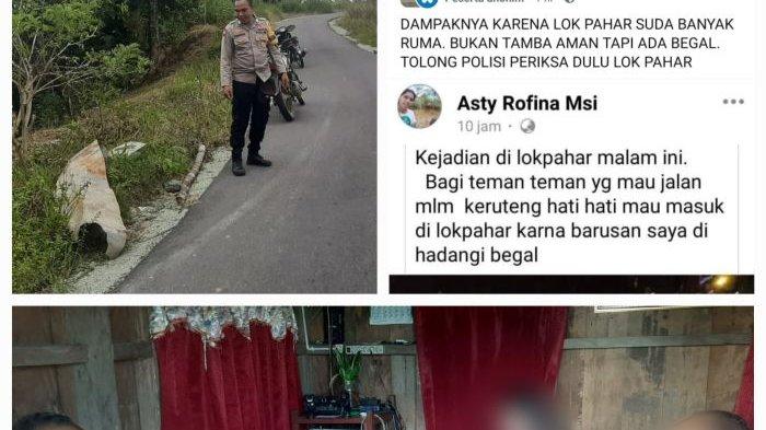 Bripka Vinsensius Sahu sedang melakukan Pulbaket terkait informasi yang tidak benar di media sosial Facebook bahwa ada aksi begal di Lokpahar, ruas jalan Colol-Watunggong.
