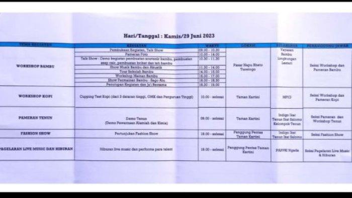Rundown Festival Wolobobo 29 Juni 2023