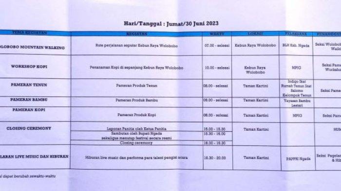 Rundown Festival Wolobobo 30 Juni 2023