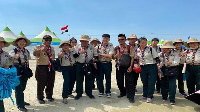 Ustaz Haji Rasyid Bancin alias HRB mewakili pimpinan pesantren di Aceh bersama peserta Kwarda Aceh saat mengikuti kegiatan Jambore ke 25 Dunia tahun 2023 yang berlangsung tanggal 2 -12 Agustus 2023 di SaeManGeum, Jeollabuk-do, Korea Selatan.