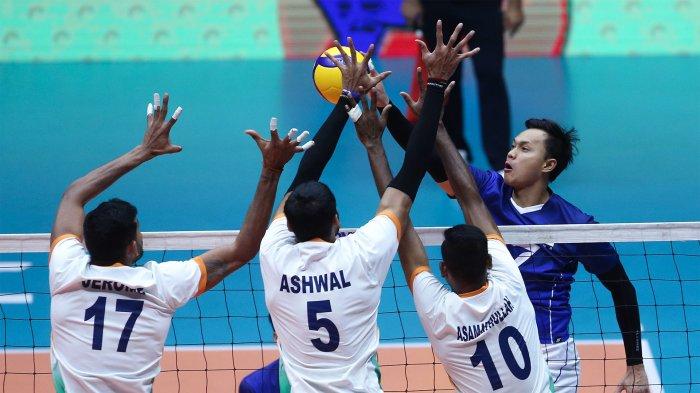 Pevoli Agil Anggara Motor Pencetak Poin Indonesia dalam Laga Hadapi India di AVC Championship 2023