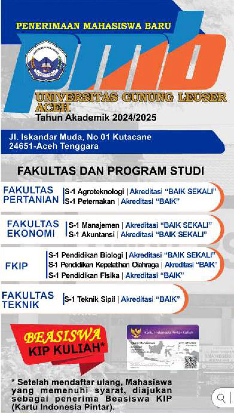 Fakultas dan Program Studi Universitas Gunung Leuser Aceh
