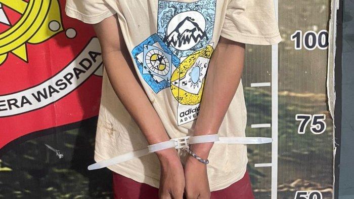 MALING DITANGKAP — Al Muhajirin Adja diringkus Polresta Gorontalo Kota. Pria asal Kelurahan Limba U1 ini ketahuan mencuri barang-barang berharga milik mantan majikannya.