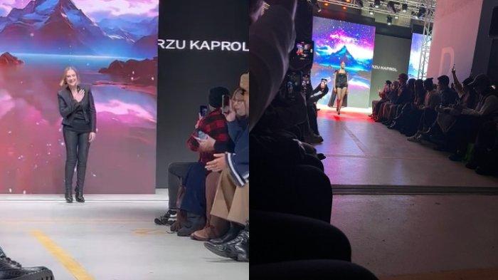 Arzu Kapro dan peragaan busana karya  fashion designer Turki Arzu Kapro