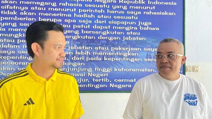Bakal Pasangan Calon Wali Kota dan Wakil Wali Kota Gorontalo, Ryan Kono dan Charles Budi Doku di RSAS Kota Gorontalo. Sabtu (31/8/2024)