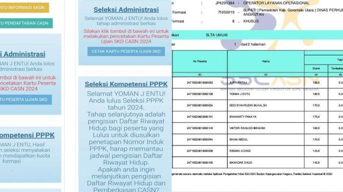 Bukti nama Yoman Entu dinyatakan lulus PPPK 2024. (Foto: dok. pribadi)
