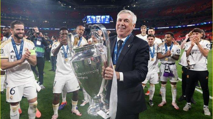 Carlo Ancelotti memenangkan trofi Liga Champions ke-15 untuk Real Madrid