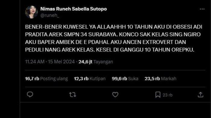 Curhat Nimas diteror 10 tahun temannya SMP