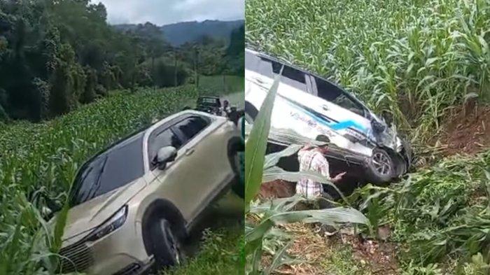 Dua mobil bertabrakan di Kabupaten Gorontalo Utara, Minggu (19/1/2025).