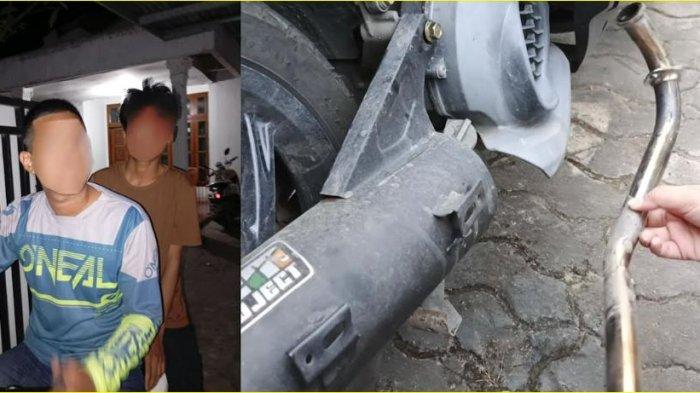 Dua pemuda tepergok mencuri knalpot sepeda motor di Kelurahan Liluwo Kota Gorontalo