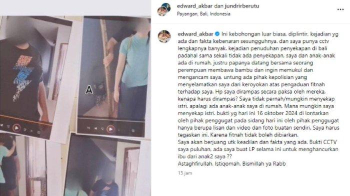 Edward Akbar mengatakan apa diungkap Kimberly Ryder pada 16 Oktober 2024 hanya ucapan tanpa bukti kuat (Instagram @edward_akbar)