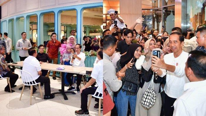 Presiden Jokowi menyantap nasi goreng disalah satu tenant mal The Park Kendari, Sulawesi Tenggara (Sultra), Minggu (12/05/2024) malam. Kepala Negara pun menyapa warga, membagikan kaos, hingga meladeni permintaan foto bersama pengunjung mal di ibu kota Provinsi Sultra tersebut di sela kunjungan kerjanya di Kabupaten Muna dan Muna Barat pada Senin (13/05/2024) hingga Konawe hingga Kolaka Utara (Kolut) pada Selasa (14/05/2024).