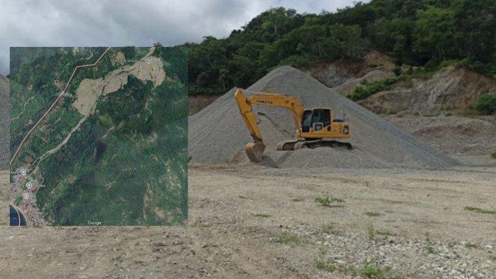 Galian C di pegunungan Huangobotu, Bone Bolango, Gorontalo. Tambang pasir inilah yang diduga memperparah banjir bandang di wilayah pesisir Bone Bolango tersebut.