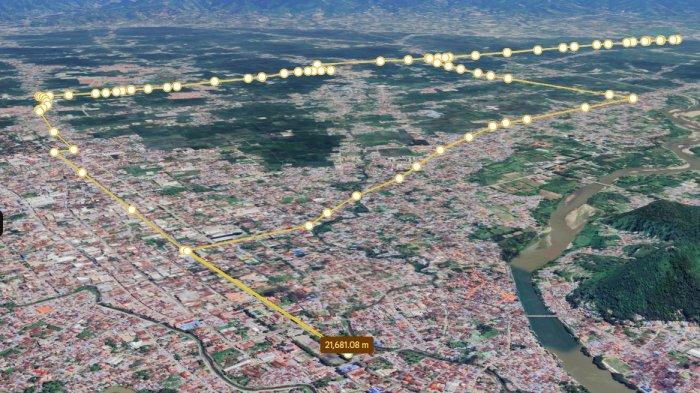 Gambaran rute sepanjang 21 km Gorontalo Half Marathon 2024, besok Minggu 27 Oktober 2024.