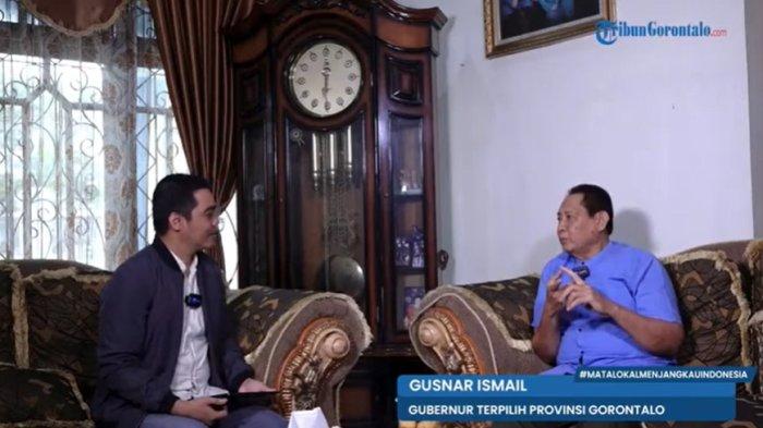 Gubernur terpilih Gorontalo Gusnar Ismail dalam Tribun Podcast bertajuk Gebrakan Sang Pemimpin dipandu Manajer Konten TribunGorontalo.com di kediamannya, Jalan Brigjen Piola Isa, Kota Gorontalo, Provinsi Gorontalo yang tayang tayang Youtube dan Facebook TribunGorontalo.com pada Kamis (15/01/2025) sore