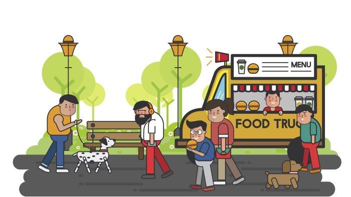 ILUSTRASI -- Ilustrasi kawasan pedestrian. Ruas Jalan HOS Cokroaminoto di Kota Gorontalo akan dipercantik dengan desain trotoar mirip Kalimadu, lengkap dengan fasilitas umum dan potensi sebagai pusat kuliner baru.