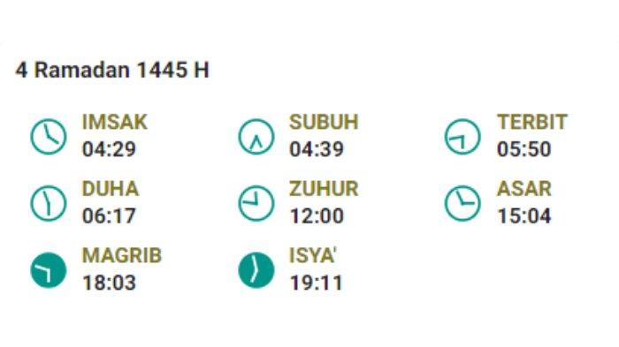 Jadwal Imsakiyah Jumat 15 Maret 2024
