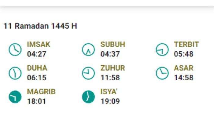 Jadwal Imsakiyah Jumat 22 Maret 2024
