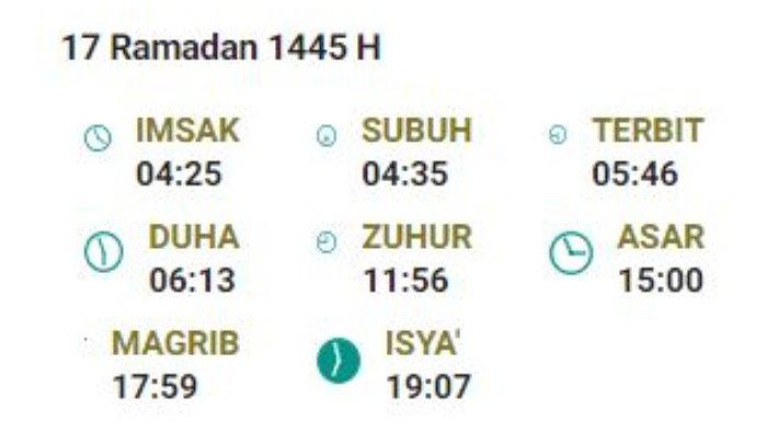 Jadwal Imsakiyah Kamis 28 Maret 2024.