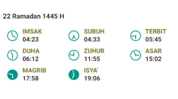 Jadwal Imsakiyah Selasa 2 April 2024.