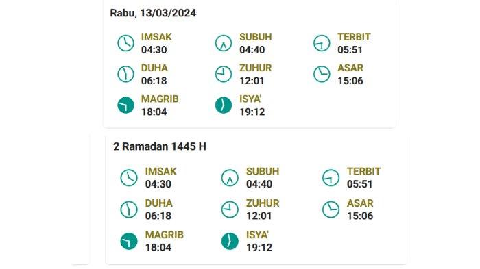 Jadwal buka puasa Ramadan 1445 Hijriah Kota Gorontalo hari Rabu 13 Maret 2024.