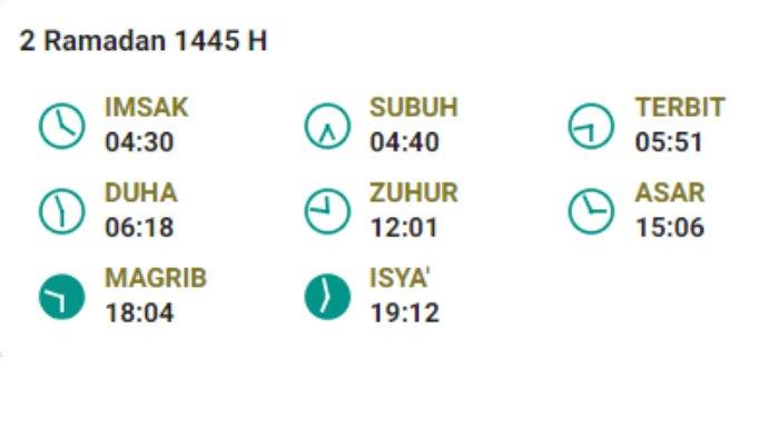 Jadwal imsakiyah rabu 13 maret 2024
