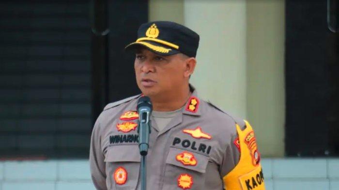 Kapolres Pohuwato, AKBP Winarno saat apel siaga pasukan.