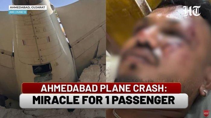 AIR INDIA JATUH - Tangkap layar YouTube Hindustan Times pada 13 Juni 2025, memperlihatkan Vishwash Kumar, satu-satunya yang selamat dalam kecelakaan pesawat Air India Boeing 787 di Ahmedabad. Vishwash Kumar berniat pulang ke rumahnya di Inggris bersama saudara laki-lakinya.