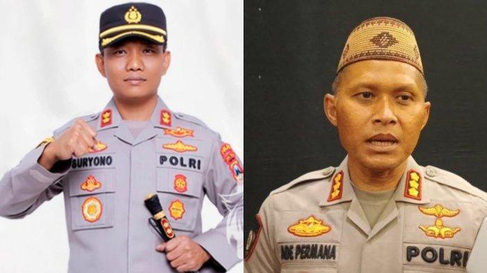 MUTASI JABATAN -- Kolase foto AKBP Suyono dan Kombes Pol Ade Permana. AKBP Suyono ditunjuk menjadi Kapolresta Gorontalo Kota menggantikan posisi Kombes Pol Ade Permana.