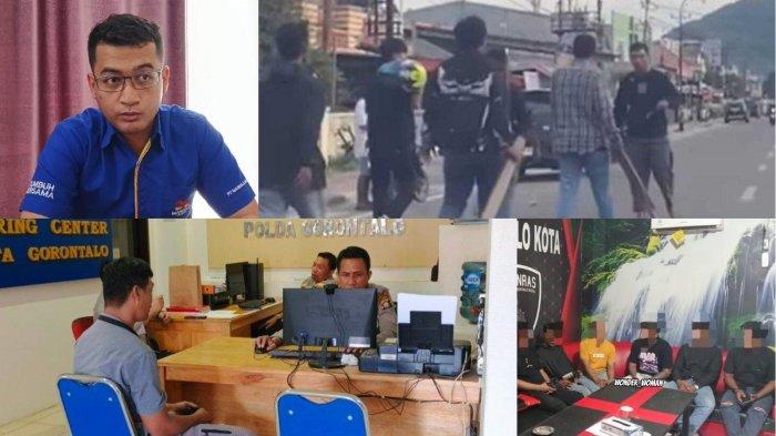 NASABAH DIKEROYOK DEBT COLLECTOR - Kolase foto Muh Andi Indalan, Kepala Cabang Mandala Multifinance, foto pengeroyokan di Kota Gorontalo, dan enam debt collector. Simak fakta-fakta kasus nasabah dikeroyok enam debt collector di dalam artikel ini.