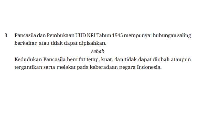 Kunci jawaban PKN SMA Kelas 10 Kurikulum Merdeka hal 119-120 Uji Kompetensi 2.6 Bab 2 tentang Hubungan Pancasilan dengan Peraturan Perundang-undangan.