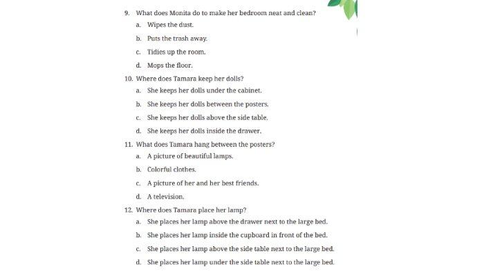 Soal Progress Check 1 untuk kunci jawaban Bahasa Inggris SMP Kelas 7 Buku English For Nusantara Kurikulum Merdeka Halaman 148-152 Progress Check 1 pada Chapter 3 Home Sweet Home.