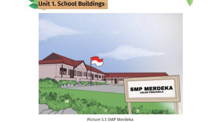 Picture 5.1 SMP Merdeka untuk kunci jawaban Bahasa Inggris SMP Kelas 7 Buku English For Nusantara Kurikulum Merdeka Halaman 205 poin b atau Worksheet 5.1 Unit 1 School Buildings, Section 1 Say What You Know pada Chapter 5 This is My School.