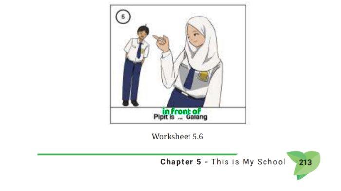 Kunci jawaban Bahasa Inggris untuk SMP Kelas 7 Buku English For Nusantara Kurikulum Merdeka Halaman 213 poin a atau Worksheet 5.6 Section 4 Language Focus, Unit 1 School Buildings pada Chapter 5 This is My School.