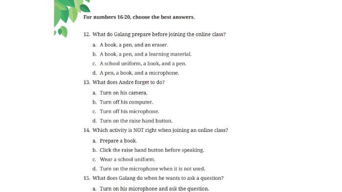 Kunci jawaban Bahasa Inggris untuk SMP Kelas 7 Buku English For Nusantara Kurikulum Merdeka Halaman 244-249 Progress Check 2pada Chapter 5 This is My School.