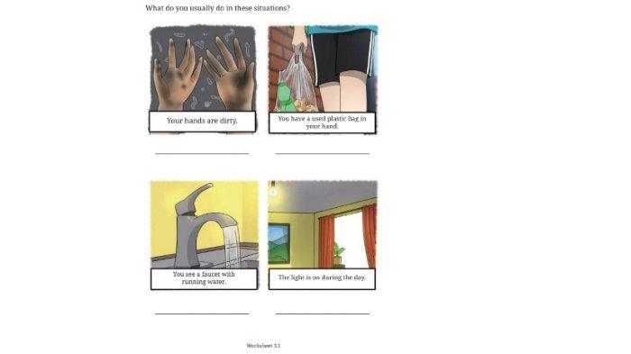 Kunci jawaban Bahasa Inggris untuk SMP Kelas 8 Buku English For Nusantara Kurikulum Merdeka Halaman 131 Worksheet 3.1 Section 1 Say What You Know, Unit 1 Look Around You pada Chapter 3 Love Our World.