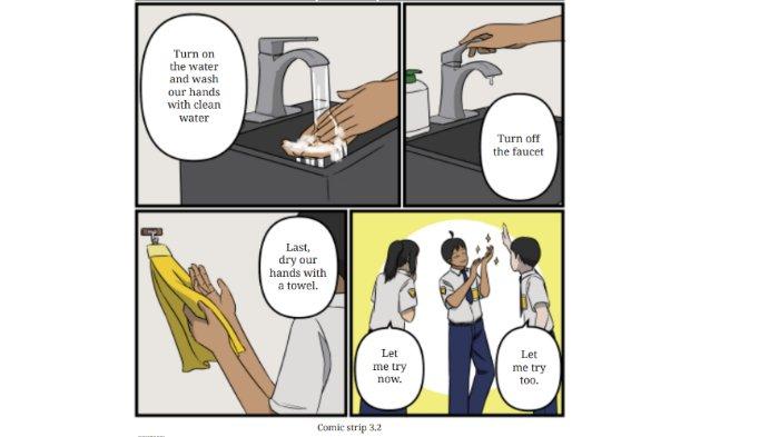 Comic strip 3.2 untuk kunci jawaban Bahasa Inggris SMP Kelas 8 Buku English For Nusantara Kurikulum Merdeka Halaman 139 poin c atau Worksheet 3.4 Section 3 Listening, Unit 1 Look Around You pada Chapter 3 Love Our World.