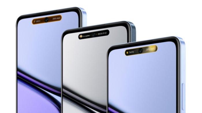 Layar Realme C65 dibekali fitur Mini Capsule 2.0, animasi mirip Dynamic Island di iPhone.