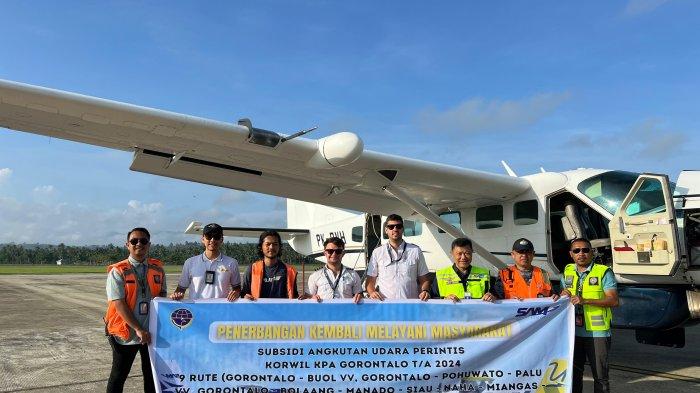 Maskapai SAM Air resmi kembali melayani penerbangan perintis di Bandara Panua Pohuwato sejak kemarin, Minggu (17/11/2024).