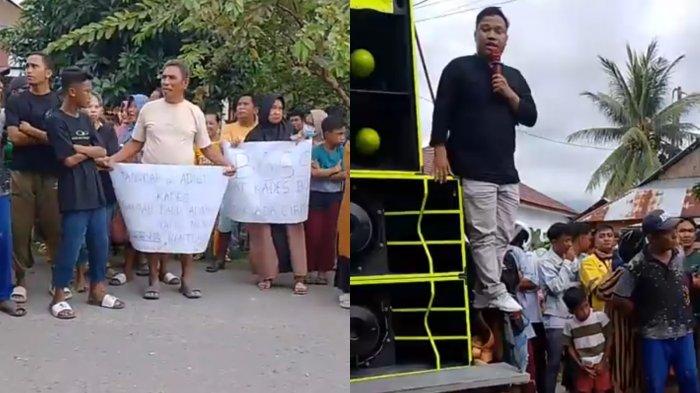 AKSI DEMONSTRASI - Massa melakukan demonstrasi di depan kantor Desa Buhu, Kabupaten Gorontalo, pada Selasa (22/4/2025). Massa menuntut permintaan maaf dari Daud Adam selaku Kades Buhu.