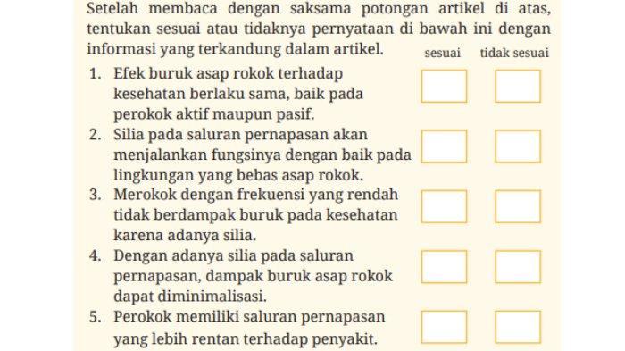 Materi soal Biologi Kelas 11 SMA semester 2 Kurikulum Merdeka yang terdapat dalam Aktivitas 4.8.