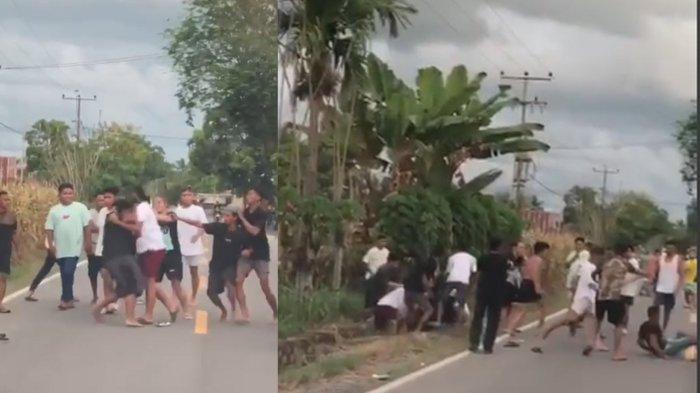 PERKELAHIAN ANTAR PEMUDA - Peristiwa perkelahian antar pemuda di Boalemo, tepatnya Desa Bongo Tua, viral di media sosial. Diduga dipicu miras dan ego antar kelompok.