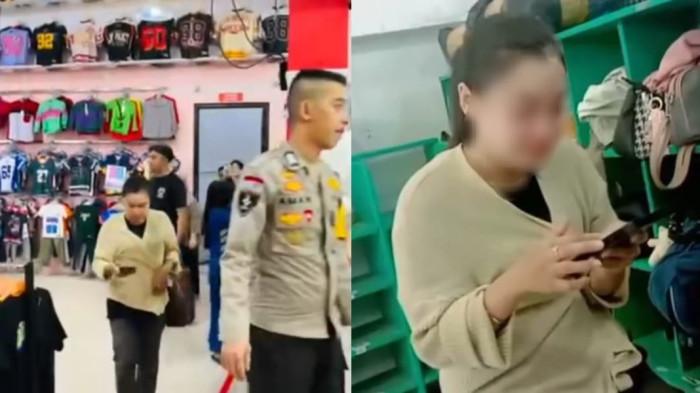 PENCURI PAKAIAN -- Potret wanita berparas cantik saat dijemput polisi karena mencuri pakaian di sebuah toko fesyen di Kota Gorontalo. Insiden ini sempat viral di media sosial hingga menuai pro-kontra.