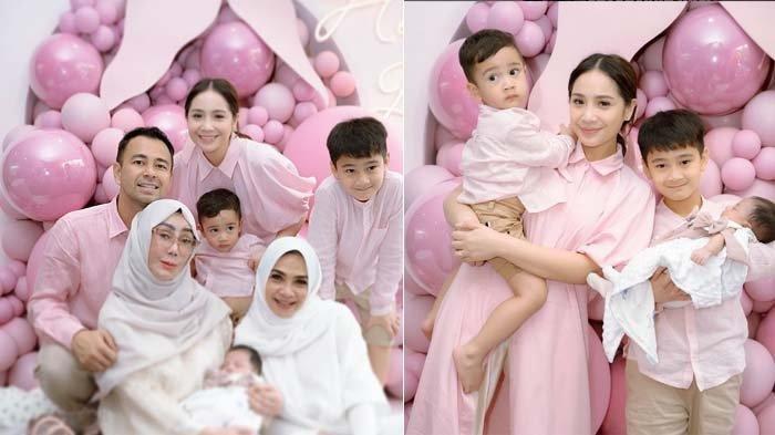Raffi Ahmad dan Nagita Salavina berfoto bersama keluarga dengan hadirnya bayi Lily