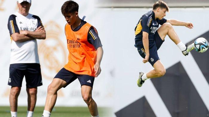 Arda Guler menyita perhatian di sesi latihan pertamanya bersama skuad Real Madrid