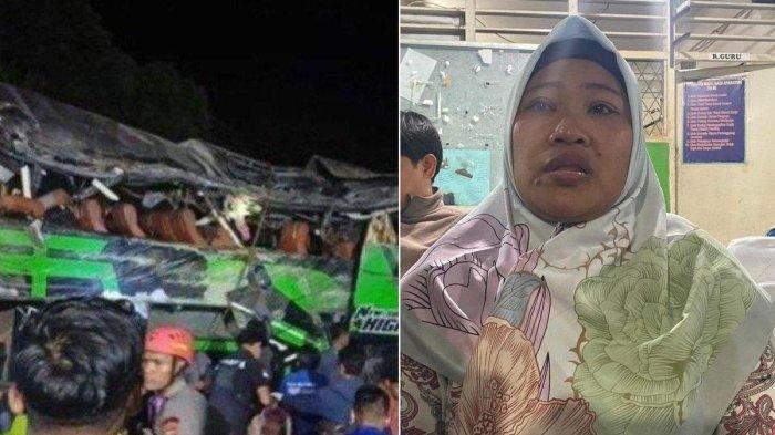 Rosdiyana (37), ibu dari salah satu korban kecelakaan maut SMK Lingga Kencana di Subang, saat ditemui di Gedung YKS, Sawangan, Depok, Senin (13/5/2024).