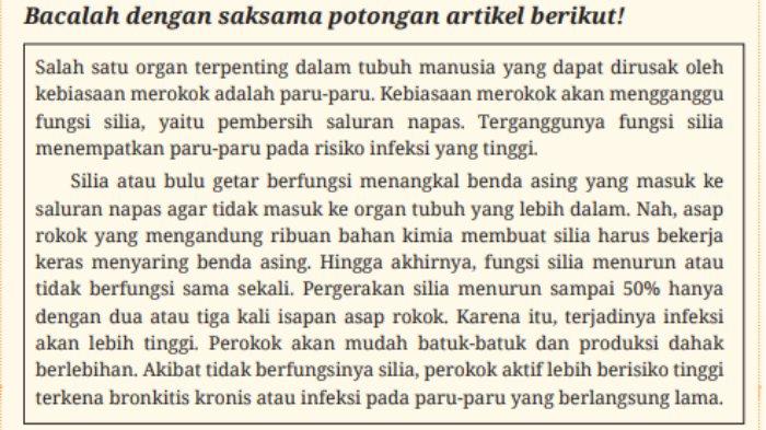 Soal pelajaran Biologi Kelas 11 SMA semester 2 Kurikulum Merdeka Buku Bab 4 Halaman 107 Aktivitas 4.8.