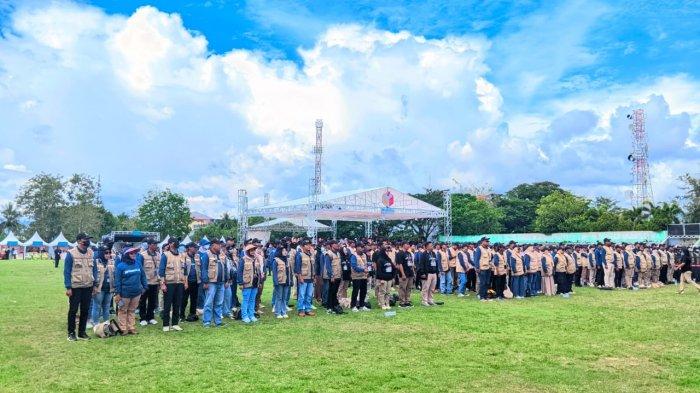 Suasana apel siaga Bawaslu Provinsi Gorontalo di Stadion Merdeka, Kota Gorontalo, Sabtu (12/10/2024).