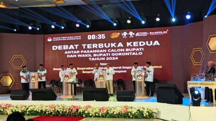 Suasana debat kedua Pilkada Kabupaten Gorontalo di Grand Misfalah Limboto, Rabu (13/11/2024).